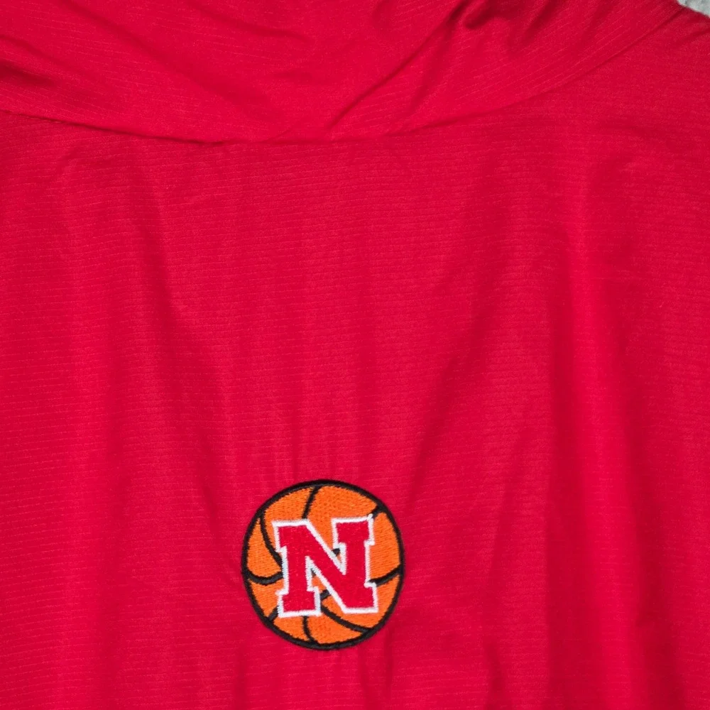 Vintage Adidas Nebraska Huskers Basketball Pullover Windbreaker Mens L Red 00s